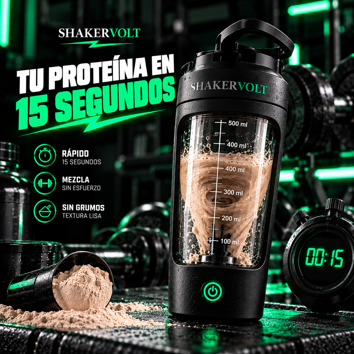 ShakerVolt – Shaker eléctrico para proteína