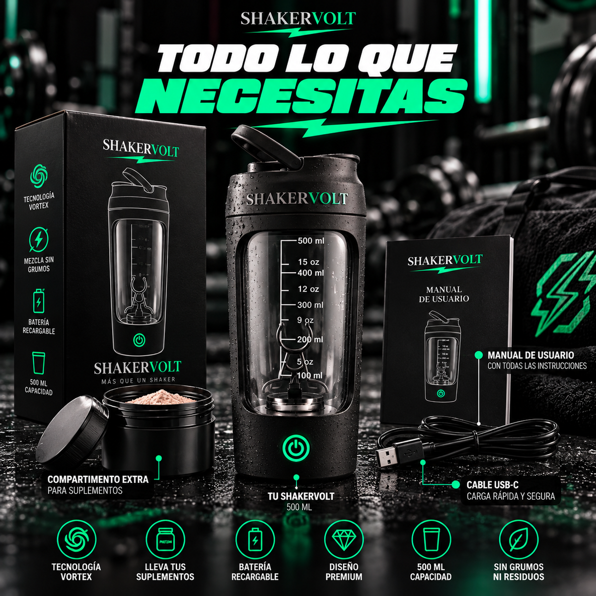ShakerVolt – Shaker eléctrico para proteína