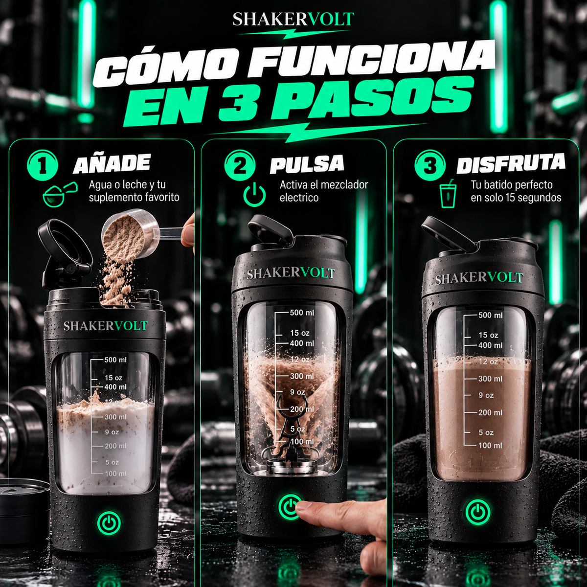ShakerVolt – Shaker eléctrico para proteína